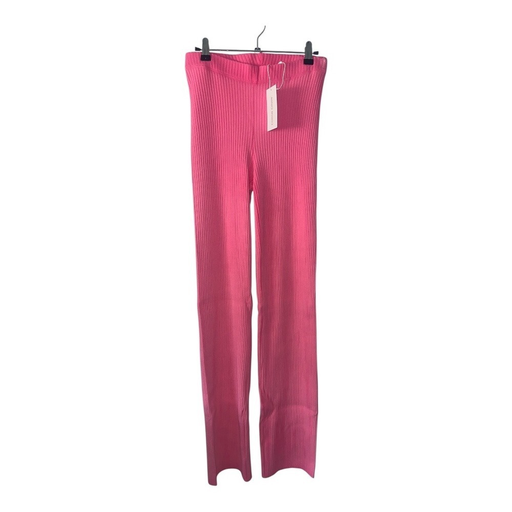 Revolve x Cotton Citizen Pink Ribbed Flare Lounge Pants, Small